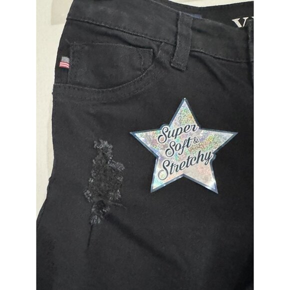 Vigoss Girls Size 14 Black Denim Shorts Super Soft & Stretchy Regular Rise Adjus - Picture 5 of 8